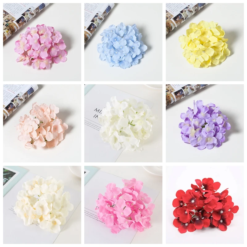 

1pc 15cm Artificial Hydrangea Flower Head DIY Wedding Arch Background Wall Decorative Flowers Home Garden Decoration Fake Flores