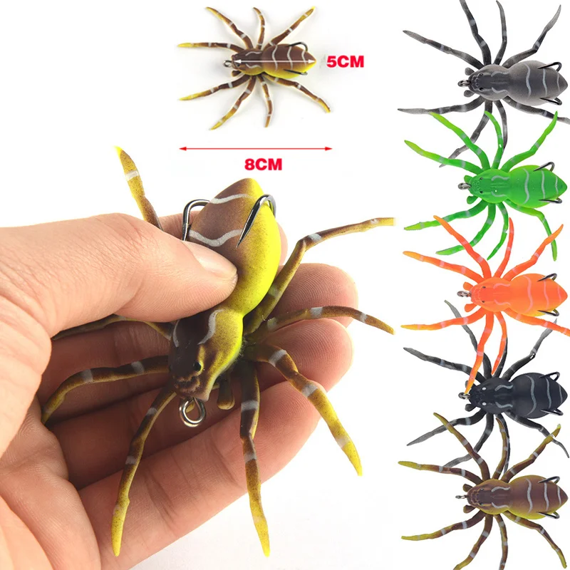 

Fishing Lure 8cm/6.7g 1pcs Spider Soft Bait Silicone Bait Artificial Softbait Lures Weedless with Realistic Design swim bait
