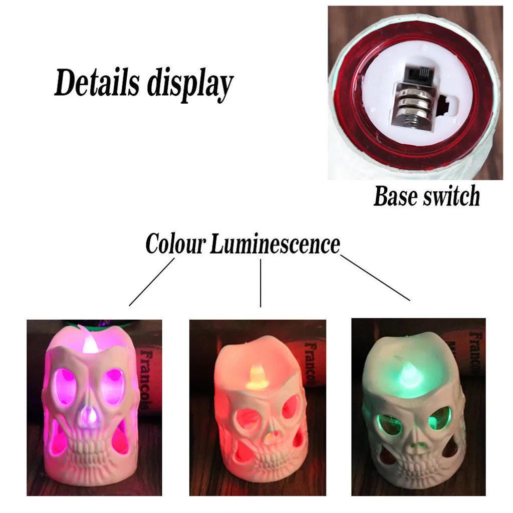 Хэллоуин высокого качества украшение Свеча &quotчереп&quot свет красочный градиент