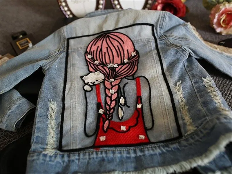 Dulce Amor Girls Denim Coat Baby Girl Sequins Jacket Spring Children Jeans Little Beauty Design Kids Outerwear For 1-12Y | Детская