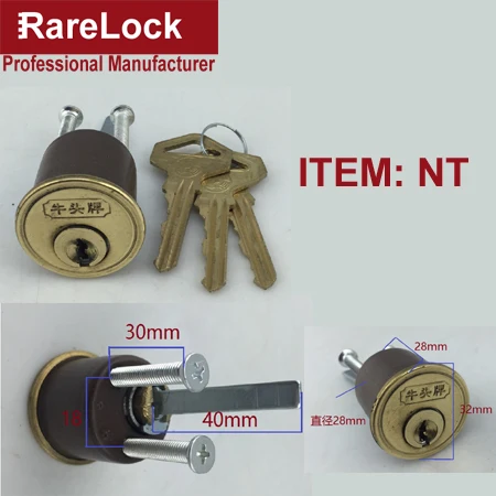 NT Rarelock дверной замок цилиндр для дома ворота спальня ванная комната отель офисная Дверь Аксессуары для замены DIY MS562 hh - Цвет: NT