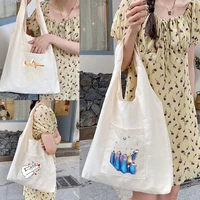 womens shopper shopping bags canvas commuter vest bag printed reusable grocery handbags eco messenger tote school bag