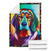 colorful beagle fleece blanket wearwanta 3d printed sherpa blanket on bed home textiles home accessories