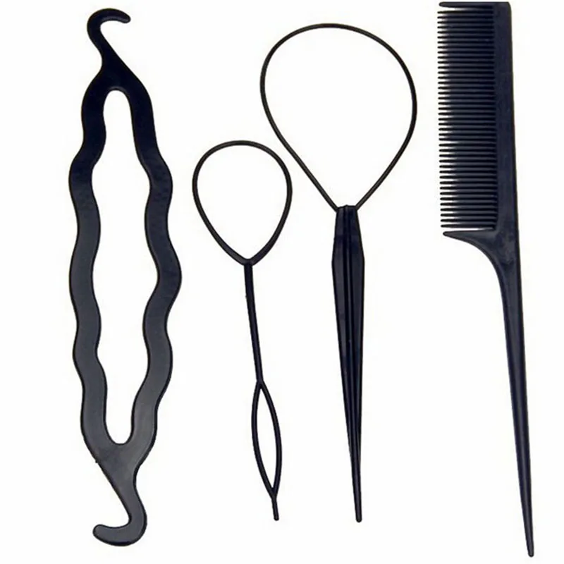 

4 шт./компл. набор волшебных аксессуаров для укладки волос, заколки для волос, устройство для создания плетения волос, твист, бигуди, инструмент для укладки