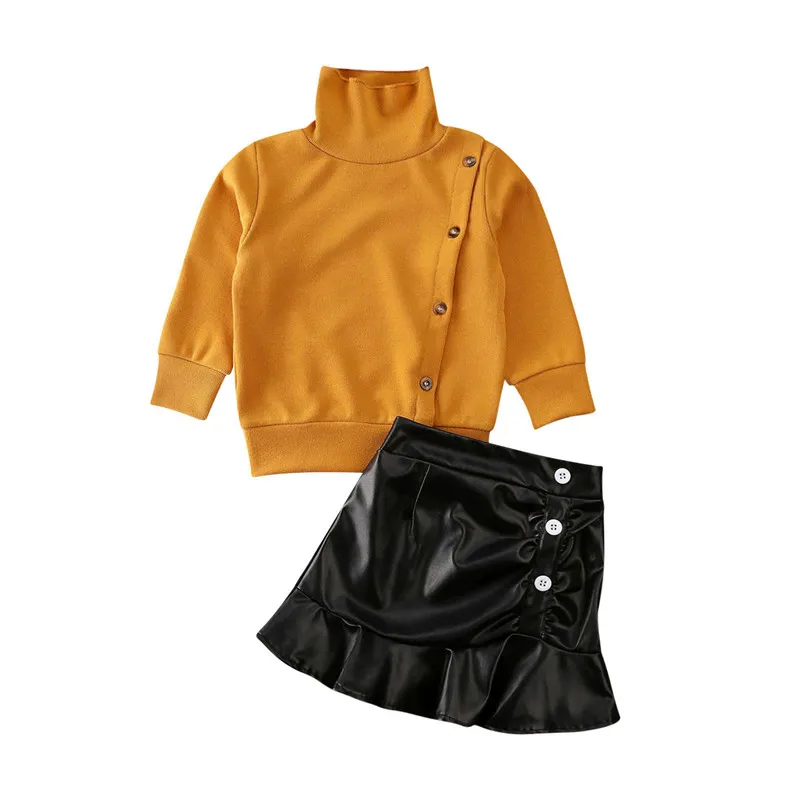 Весна Осень 2020 комплекты детской одежды из 2 предметов для девочек свитер Топы +