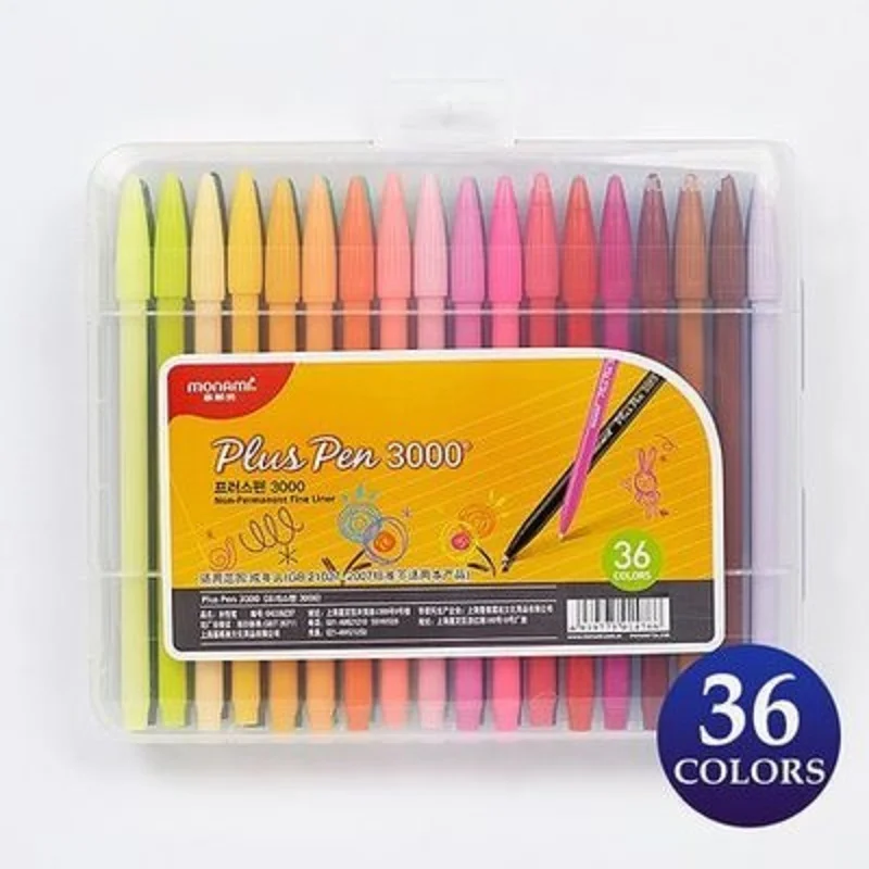 Monami Plus pen 0.3mm water-based 24 color&36 color fiber pens
