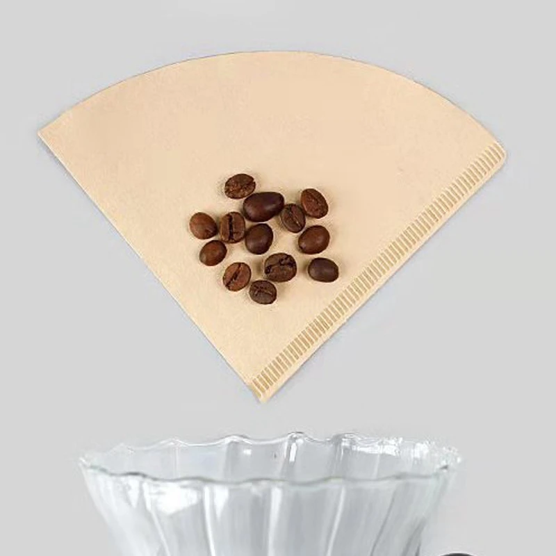 

50 Pieces Wooden Hand Drip Paper Coffee Brewer Coffee Filters Bag Coffee