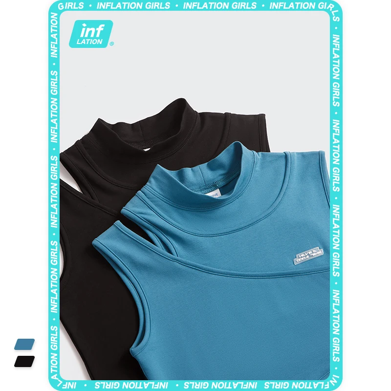 

INFLATION Hollow Out Sexy Tank Tops Women Summer Slim Fit Sleeveless Crop Top Female Solid Color Cotton Cropped Tops 6035GS21