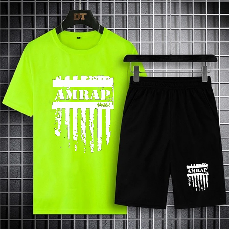 

New Summer fashion casual brand men's sportswear track suit 2021 men's sportswear short-sleeved T-shirt 2-piece set