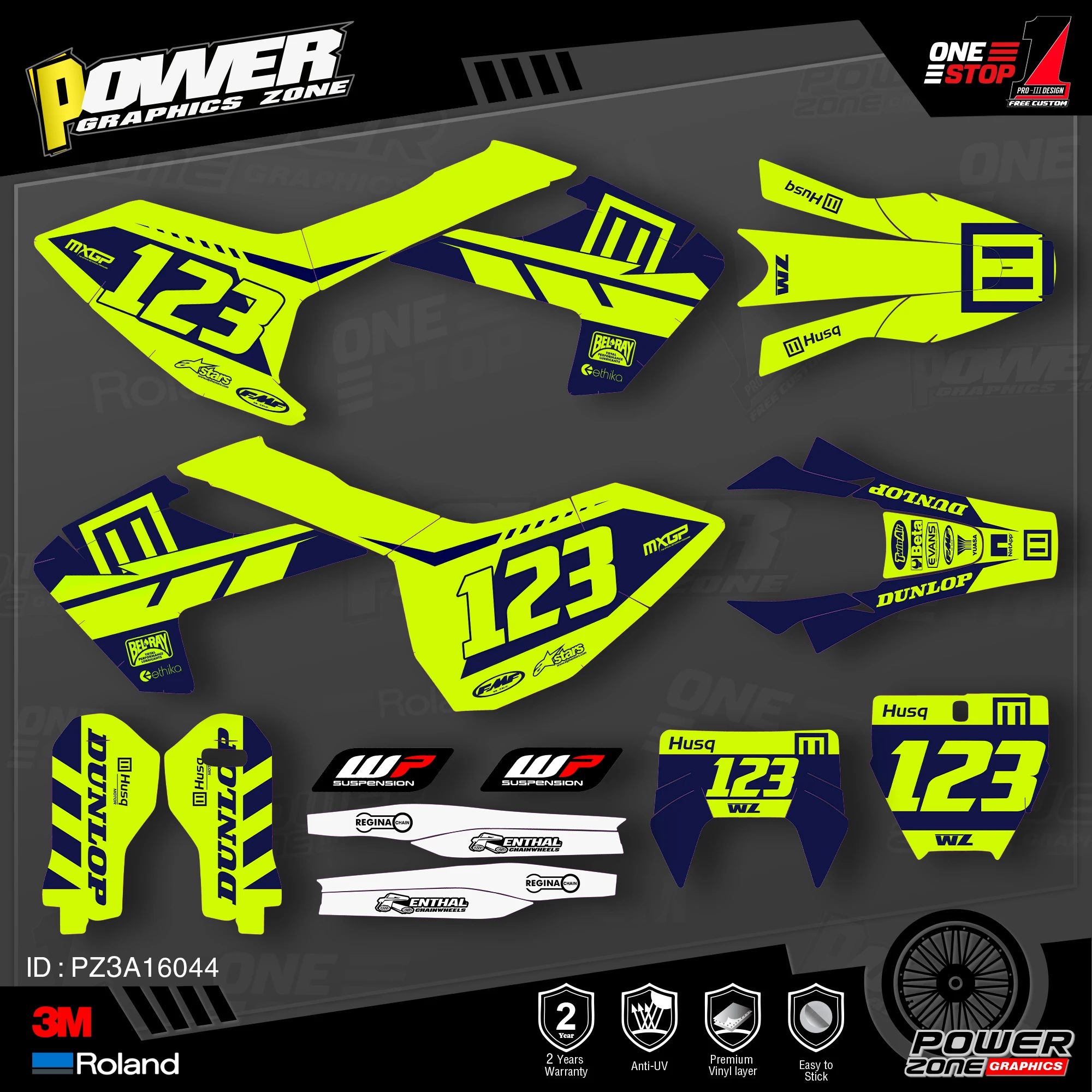 Набор графических наклеек PowerZone Custom Team наклейки 3M s для Husqvarna 2016-18 TC FC TX FX FS 2017-19 TE FE