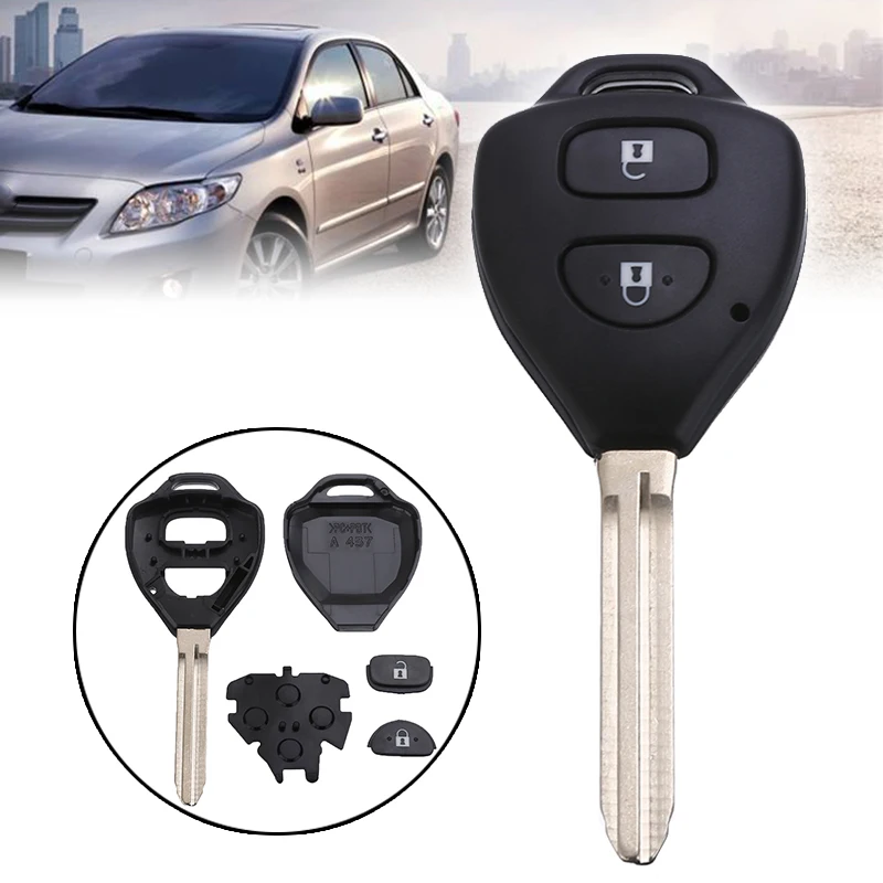 

Для TOYOTA Corolla Rav4 Hilux 2 кнопки дистанционного ключа автомобиля брелок Оболочка Чехол для ключа авто Замена без логотипа