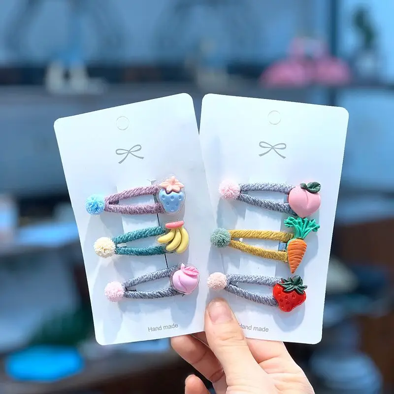 

3pcs/card New Baby Girls Cartoon Hairpins School Children Cute Hairgrips Kids Fashion Headwear Infants Toddlers Hair Accessories