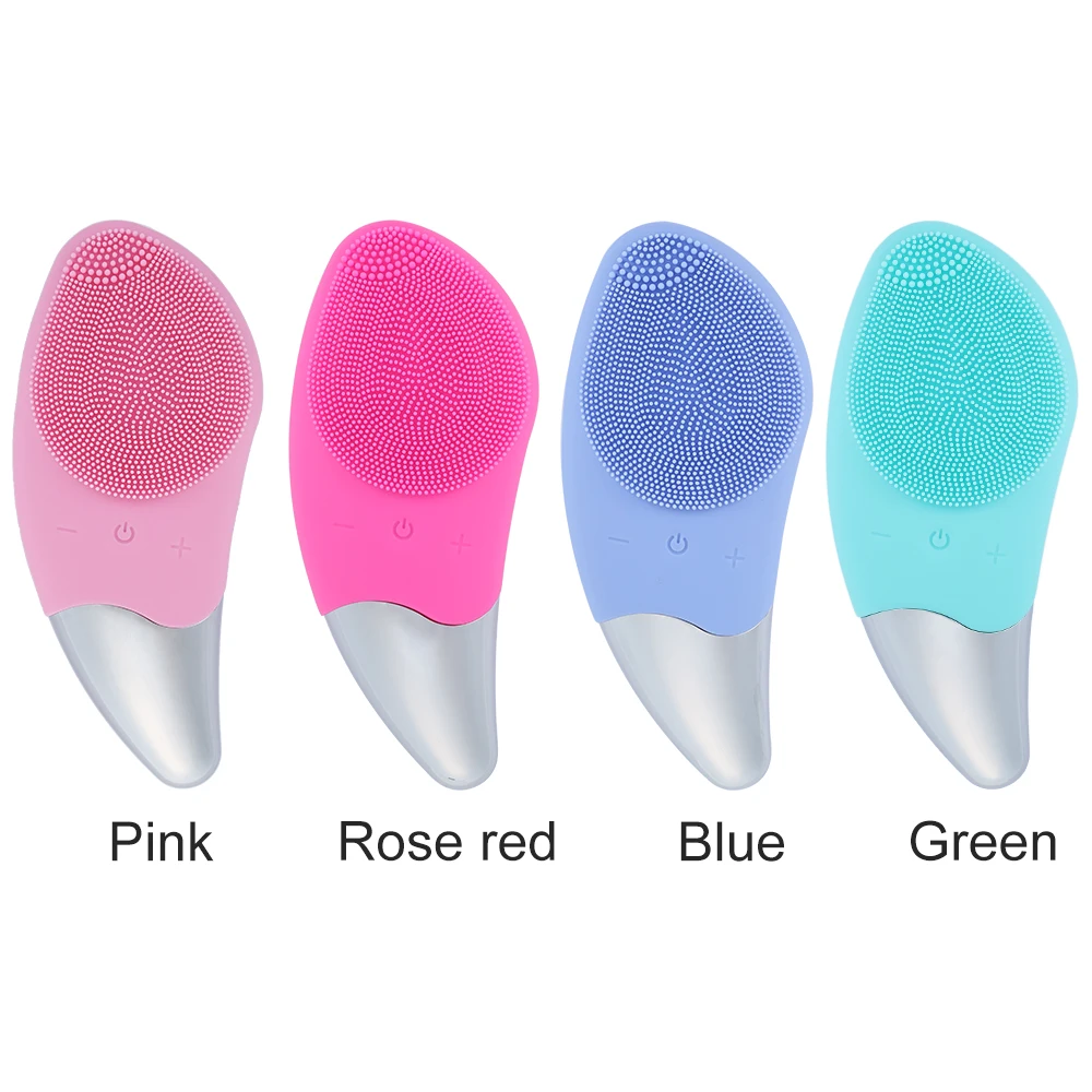 

Electric Facial Cleansing Brush Silicone Sonic Face Deep Cleaner Skin Massager Brush Device with 6 type Vibration frequency