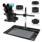 Мультифокальный Тринокулярный стереомикроскоп 3,5x-90X UHD 4K SONY IMX334 HDMI видео промышленная измерительная камера для пайки печатных плат
