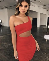 new shoulder hollow fold ms sexy seven colors five yards summer dress party dresses nightclub bodycon backless dresses