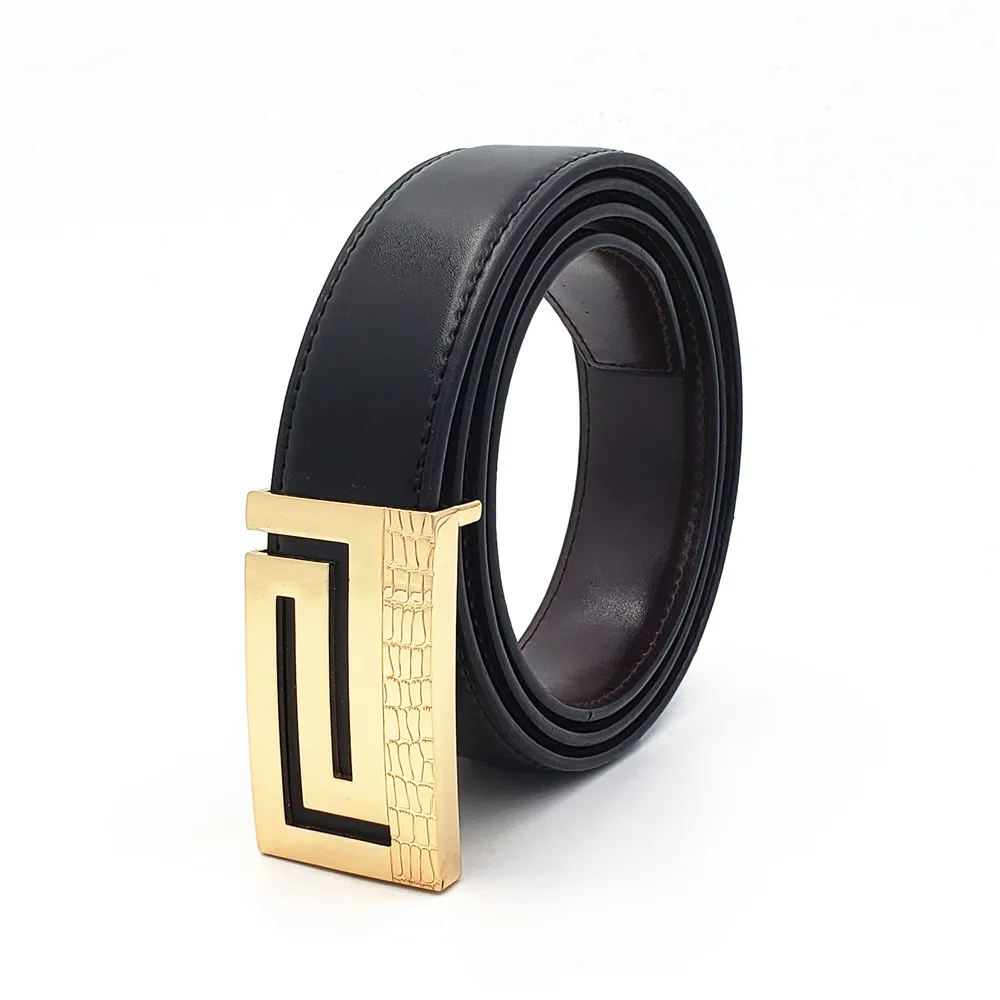 Роскошный дизайнерский ремень для мужчин и женщин G гладкий с пряжкой высокого