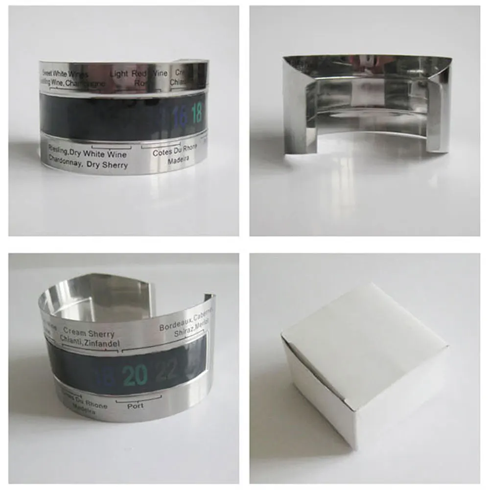 

New Smart Wine Collar Thermometer Wine Bottle Snap Thermometer LCD Display Clip Champagne Bracelet Thermometer Bar Beverage Tool