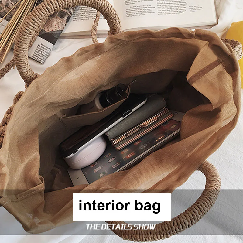 Женская Плетеная соломенная сумка ручной работы полукруглая через плечо пляжная