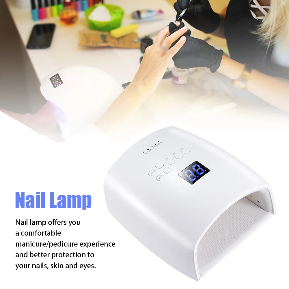 

48W Detachable Cordless LED Nail Lamp UV Light Rechargeable Dryer For Gel Curing ABS Home Salon Timing LCD Screen Manicure