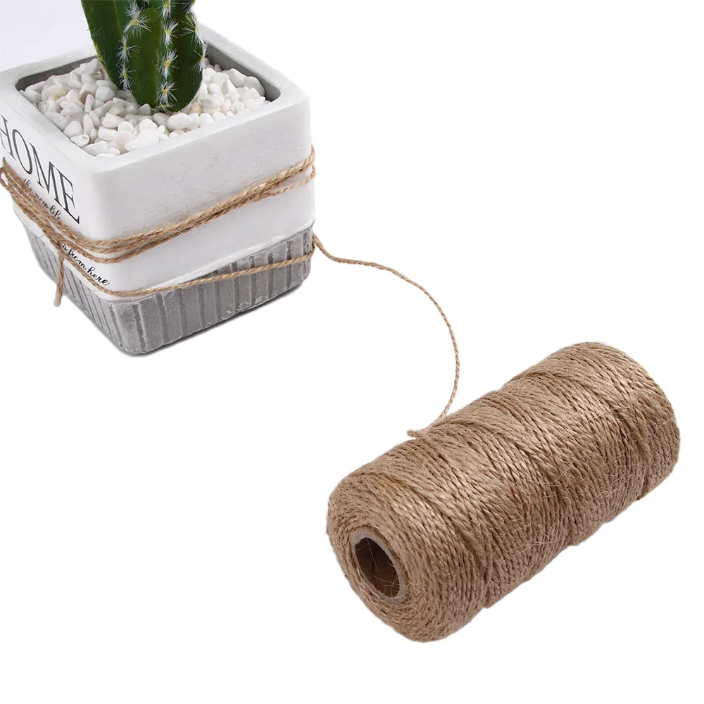 100m Natural Jute Twine Burlap String Hemp Rope Party Wedding Gift Wrapping Cords Thread DIY Scrapbooking Florists Craft Decor Дом и сад