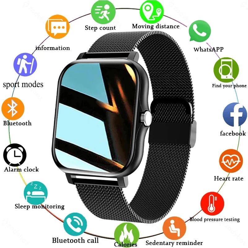 

2021 New Smart Watch Men Women IP67 Waterproof Sport Clock Heart Rate Fitness Tracker Bluetooth Call Smartwatch For IOS Android