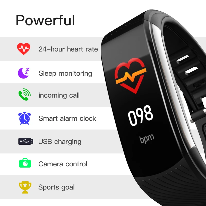 

C5S Smart Bracelet Blood Pressure Monitor Men Women Waterproof IP67 Heart Rate Monitor Smart Band Watch Fitness Tracker Bracelet