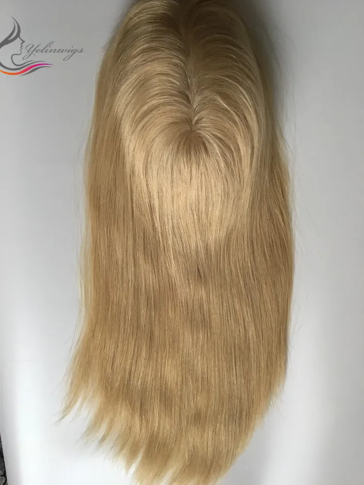 Естественный вид человеческие волосы еврейский Топпер высшее качество