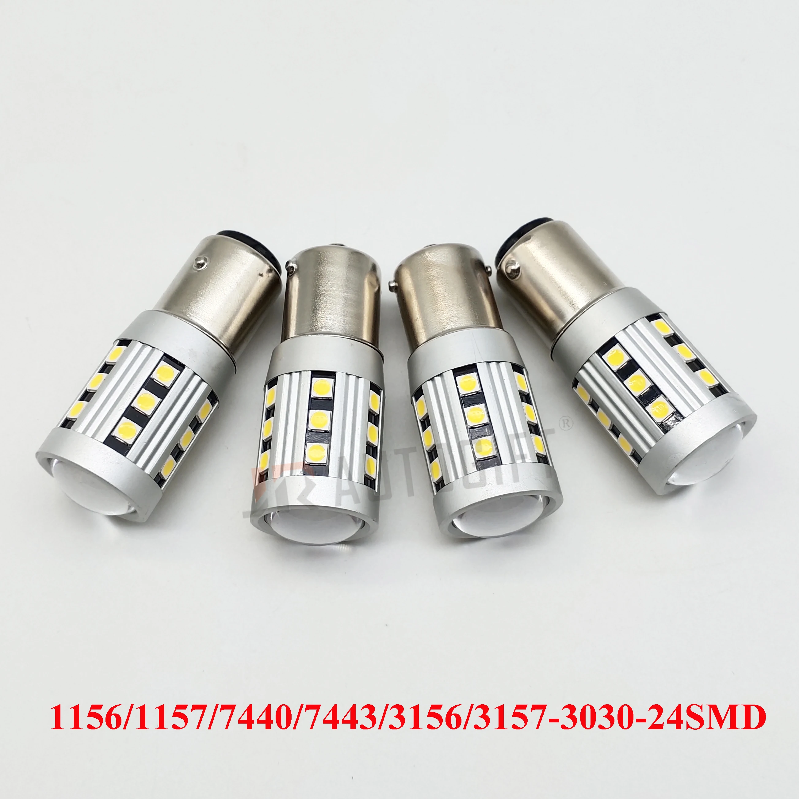 10PCS Car-styling 3030 24 SMD 1156 1157 3156 3157 7440 7443 Base Type Led Bulb 12V-24V Parking Driving Backup Turn Tail Light | Автомобили