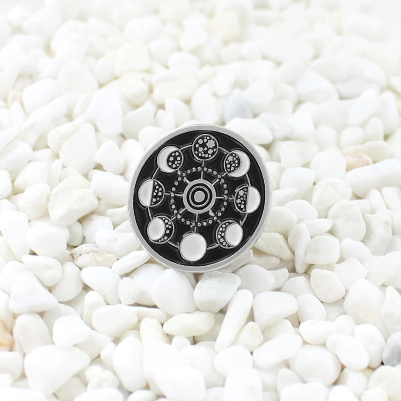 Металлическая эмалированная брошь в стиле ретро модная круглая заколка с