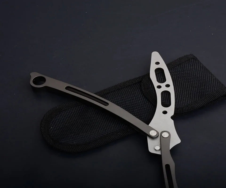 Изогнутый тренировочный нож cs go бабочка в ноже balisong ножи arambit складной нож 5cr15mov лезвие тренировочные ножи титановый инструмент
