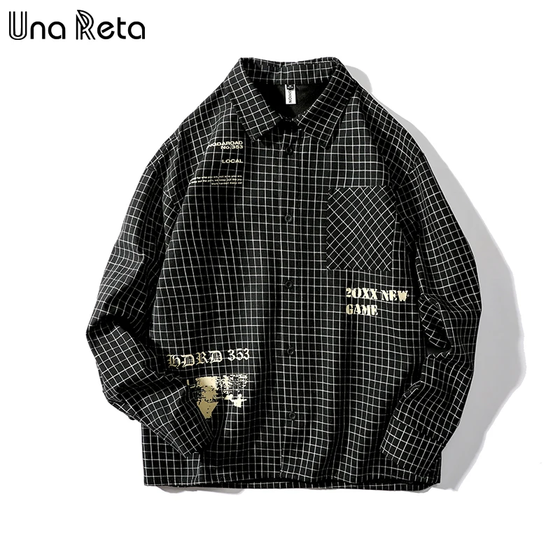 Мужская Повседневная рубашка с принтом длинным рукавом весна-осень мужские