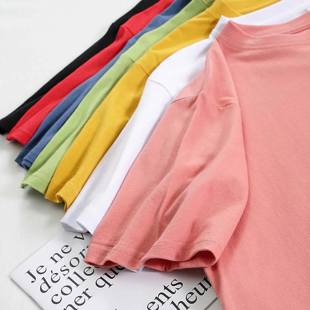 Женская хлопковая Футболка оверсайз белая однотонная футболка с коротким