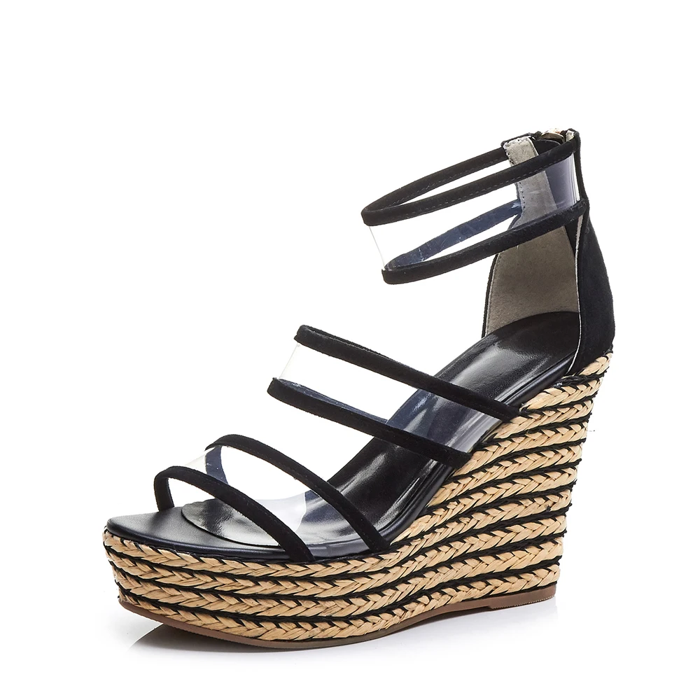 Женские босоножки на танкетке Arden Furtado розовые элегантные из ПВХ с узкими лентами