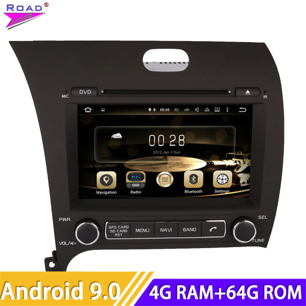 Roadlover Android 9 0 Автомобильный мультимедийный dvd-плеер радио для KIA Cerato K3 Forte 2013-Стерео