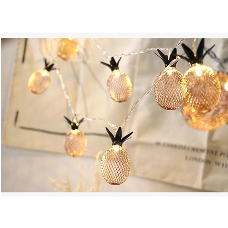 3 м Винтаж Железный фонарь ананас струны 20 светодиодный гирлянды Батарея питание