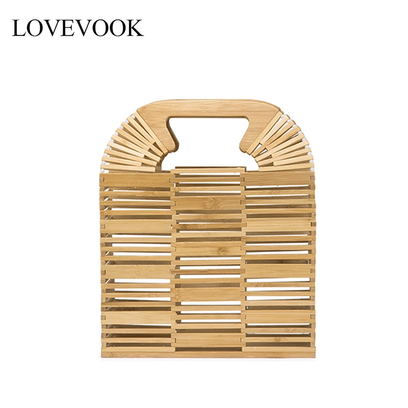 Женская сумка в руках из бамбука LOVEVOOK деревянная ручной работы для путешествия