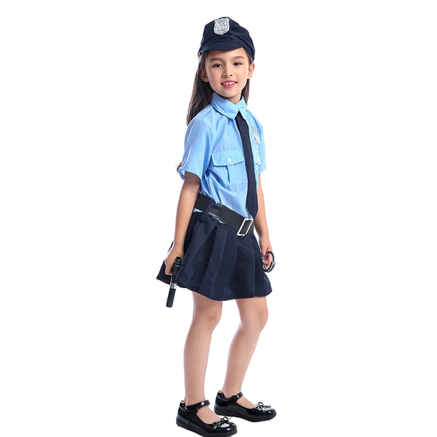 Крошечный полицейский милый Карнавальный костюм для девочек на Хэллоуин детей