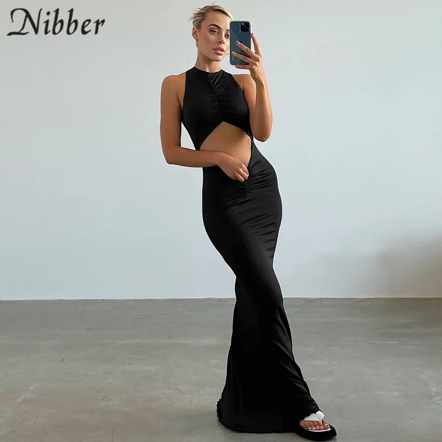 Nibber Y2k сексуальные пляжные обтягивающие платья женские ажурные с открытыми