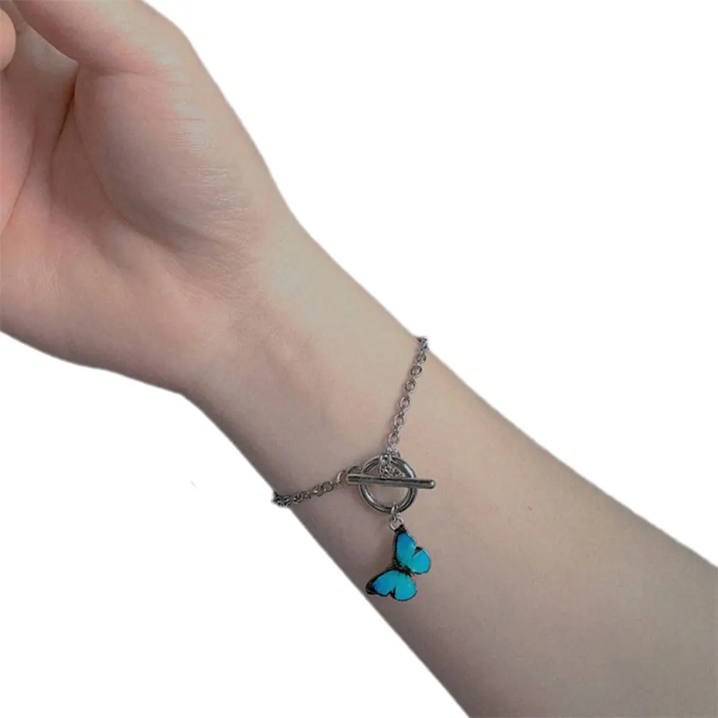 Новые синие браслеты с бабочками индивидуальность Эстетическая бабочка OT Пряжка