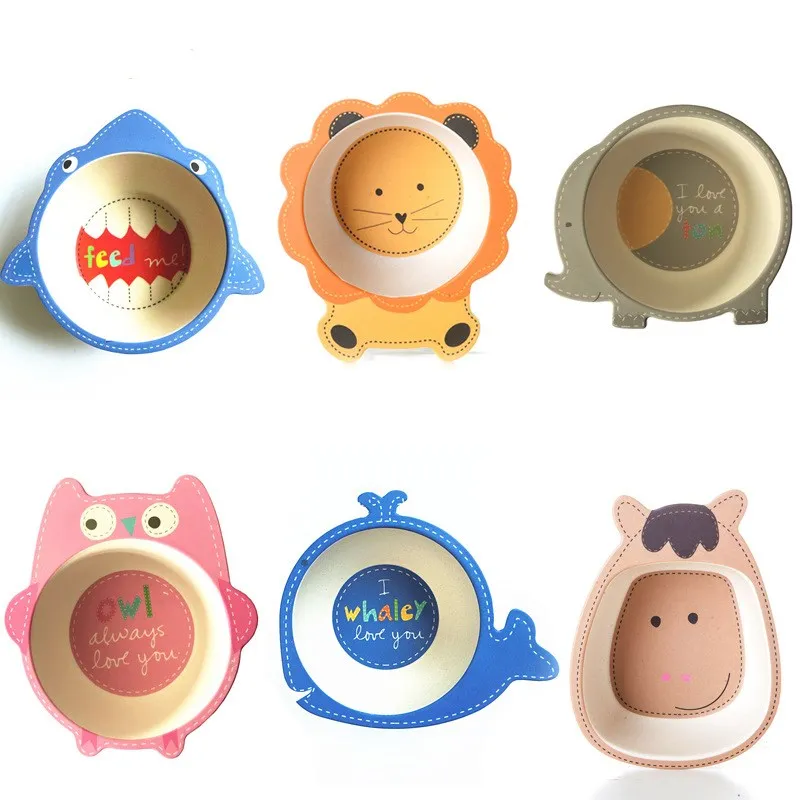 

Детская миска, Экологичная миска из бамбукового волокна, Мультяшные блюда, посуда для кормления ребенка, младенца, малыша, портативная миск...