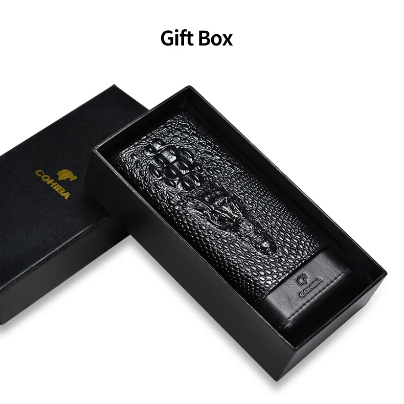 COHIBA Новое поступление кожаный чехол Портативный хьюмидор коробка подходит для 3 сигар Подарочная коробка чехол для сигар CLH-0053