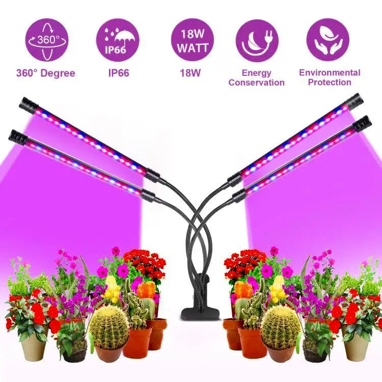 LED Grow Light 4 Head Phyto Lamp Full Spectrum USB Phytolamp for Plant Lights Growbox Plant Lamp Greenhouse Hydroponic Grow Tent