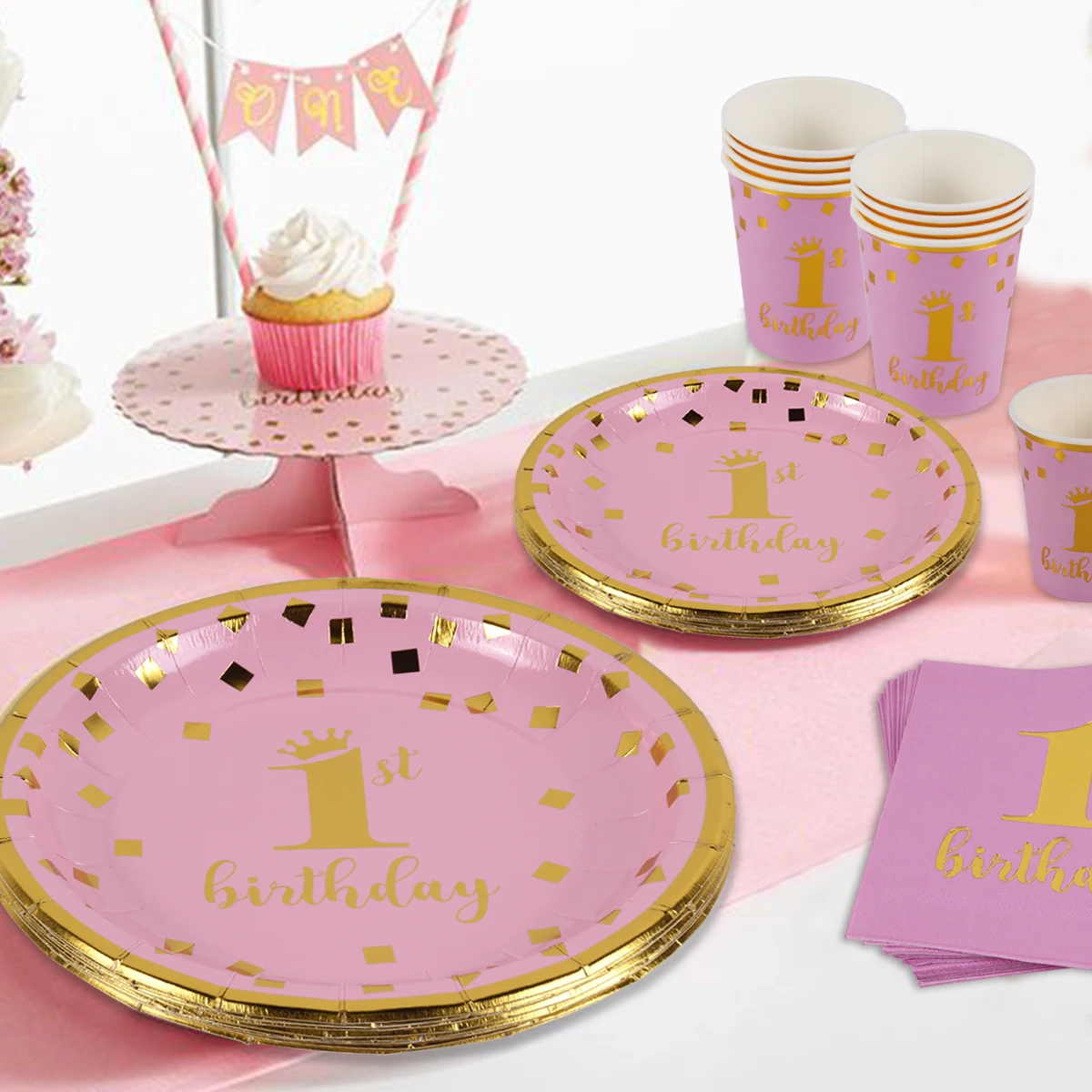 Baby Shower декор для маленьких мальчиков 1st на день рождения девочек возрастом 1 во