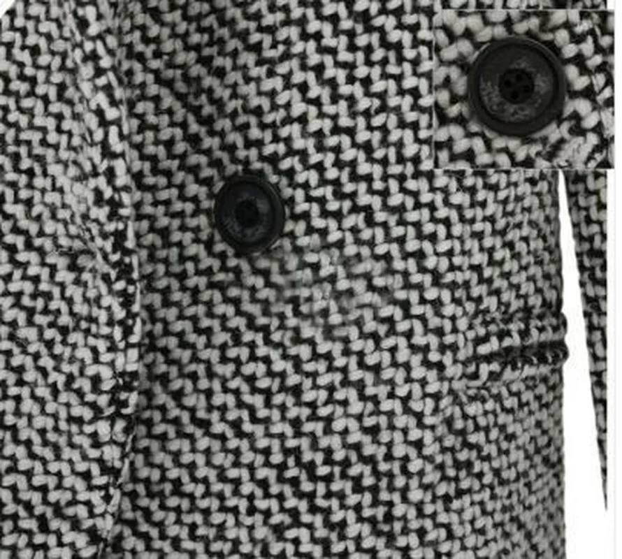 Женское шерстяное пальто FIONTO Удлиненное оверсайз с одной пуговицей и карманами