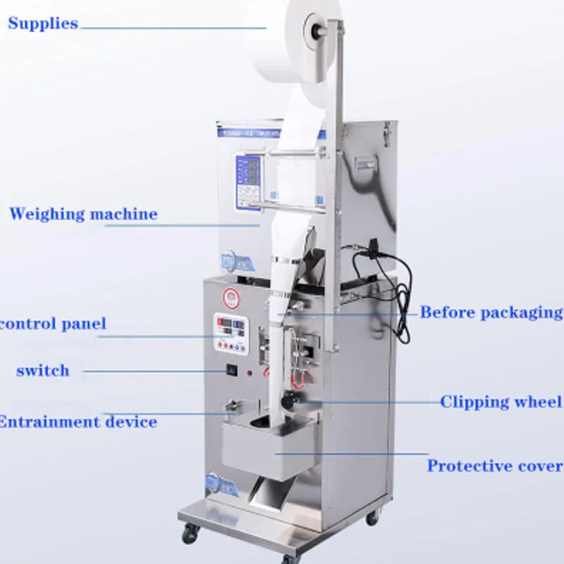 1 50 г количественного запайки Чай сумка упаковочная машина автоматические весы