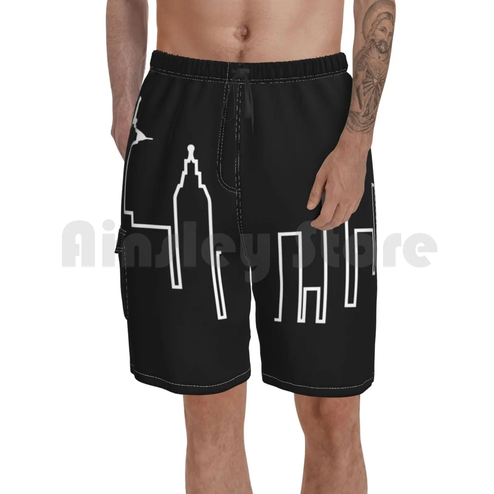 

Seattle Skyline ( Frasier ) Beach Shorts Men Beach Pants Swim Trunks Cafe Nervosa Frasier Cafe Nervosa Sign Frasier