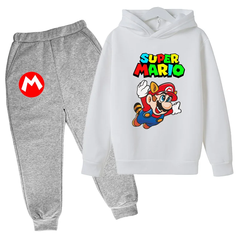 

Super Mario Hoodies Suit Kids Fashion Casual Boys Girls Print Sweatshirts Tops Child Pullover Sportswear Gift For Children Set
