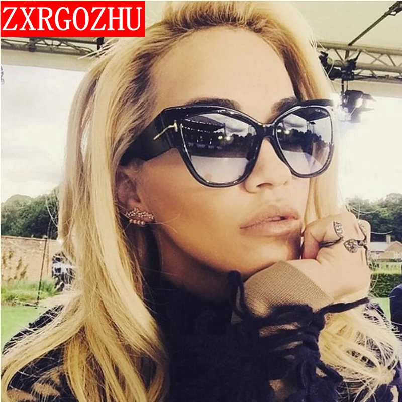 

Fashion Letter Oversized Cateye Sunglsses For Women Black Big Frame Women's Sunglasses Vintage oculos de sol feminino uv400