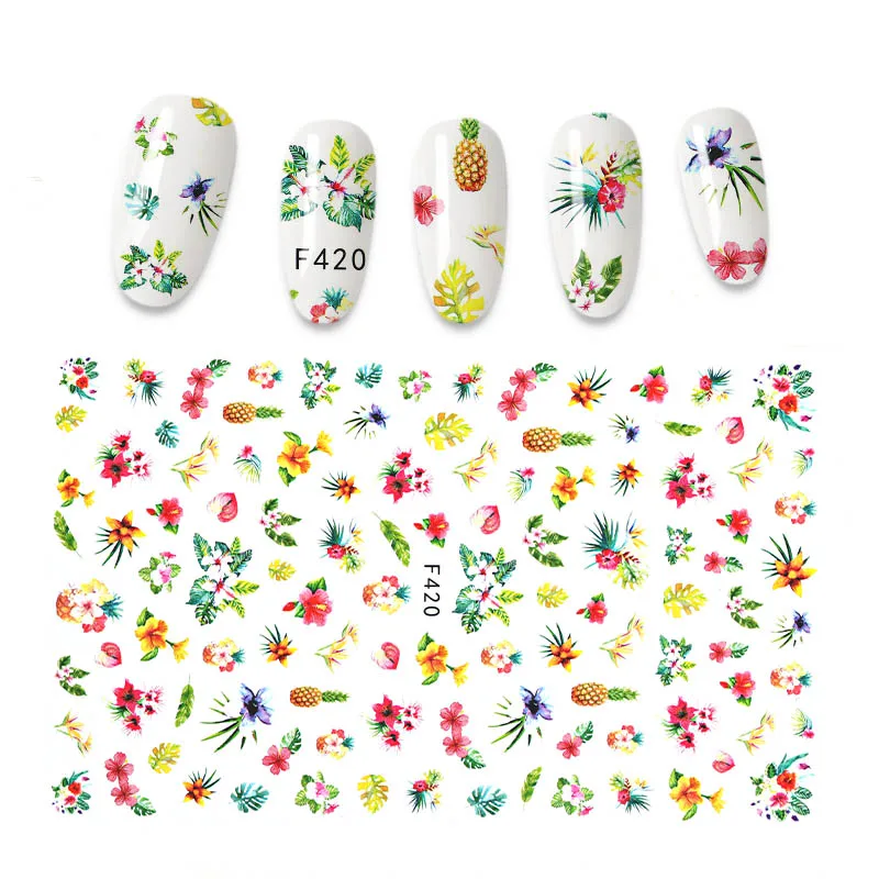 

1PC Summer Style Flower Bird Fruit Design Nail Art Decorations Manicure Nail Stickers