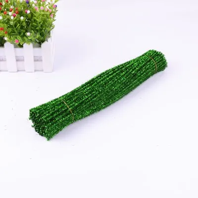 Glitter green 30*0,6 см блестящий топ, корень волос, кривая палочка для детей, для детского сада, ручной работы, материал для рукоделия, Рождественские елки, вечерние украшения, 100 шт - Цвет: Glitter green